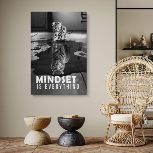 The Power of Mindset - From Kitty to Tiger - Motivational Quotes. Embrace the mindset of a fierce and powerful tiger, unlocking your inner strength and potential. Let this mesmerizing masterpiece inspire you to cultivate a mindset that enables you to conquer obstacles, overcome limitations, and create the life you envision.