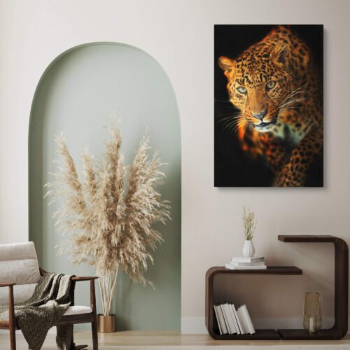 Leopard - Wildlife Wall Art. This home decor print serves as a reminder of the leopard's incredible hunting skills, adaptability, and sheer strength. It captures the essence of the wild, allowing you to bring a touch of untamed elegance and excitement into your living space.
