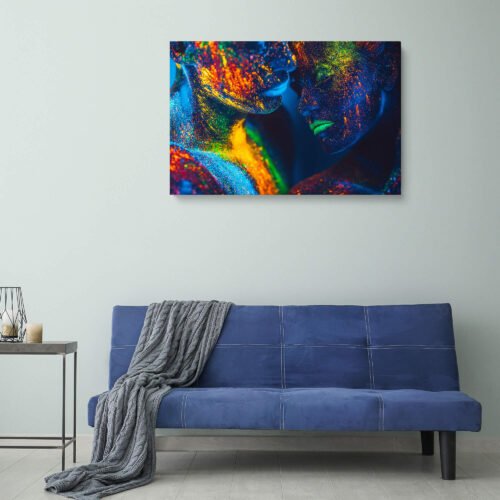 Luminous Love - Neon Delights of a Romantic Duo. Passionate Neon Art - Romantic Couples - Colorful Artwork to Add a Touch of Love to Any Room