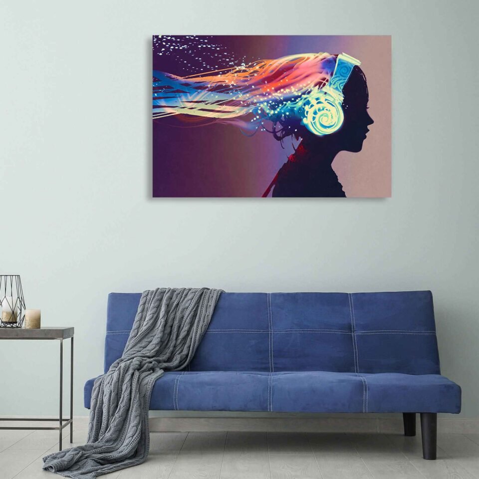 Soulful Sounds - Portrait of a Girl Immersed in the Music of the Soul - Canvas Prints. Whether you are a music lover, a musician, or simply appreciate the beauty of artistic expression, "Soulful Sounds" will resonate with your passion for music and touch your heart. It is a perfect addition to your home decor, adding a touch of elegance and a celebration of the soulful connection between music and our inner selves.