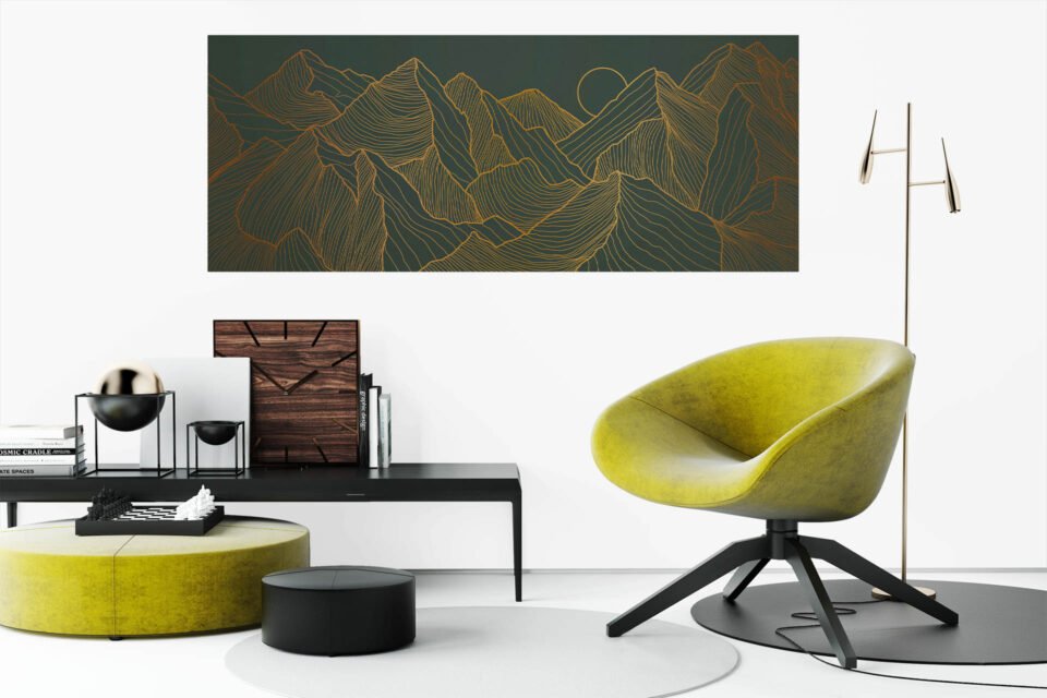 Golden Peaks - Abstract Landscape Canvas Print