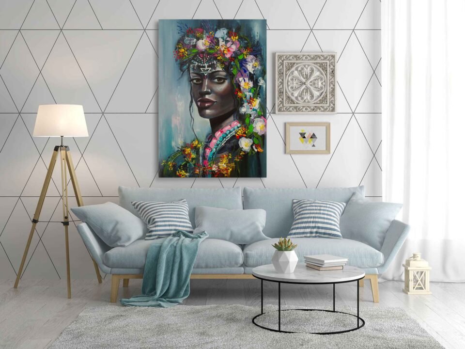 Ethnic Inspired - African Art - Perfect African Wall Decor for Stylish Living Spaces. Colorful African Art Prints - A Unique Mix of Tradition and Modernity - These striking African art prints depict traditional motifs in a bold and colorful contemporary style. A must-have for lovers of unique and eclectic home décor.