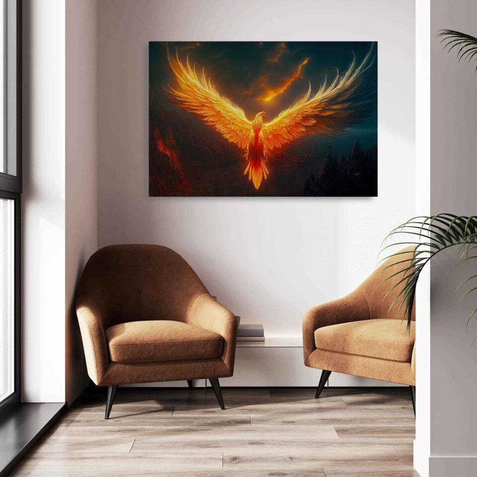 Phoenix in Flames - Canvas Art - Image 2