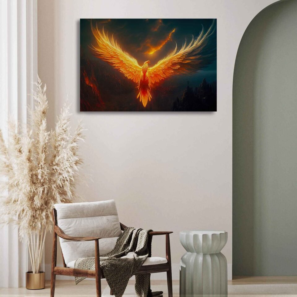 Phoenix in Flames - Canvas Art - Image 4