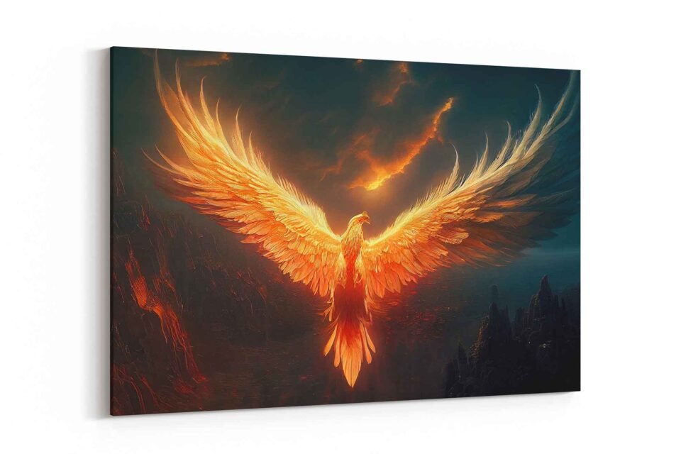 Phoenix in Flames - Canvas Art - Image 3