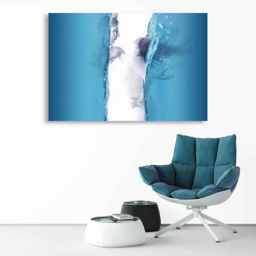 Aqua Embrace - Surreal Love in Blue Waters - Surreal Art