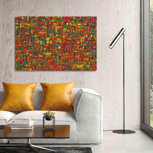 Chromatic Symphony - Abstract Illusions of Aesthetic Palette - Abstract Art. It adds a touch of modern sophistication and artistic flair, effortlessly transforming your surroundings into a visually captivating haven. The vibrant colors are printed with precision, capturing the intricate nuances of the original artwork.