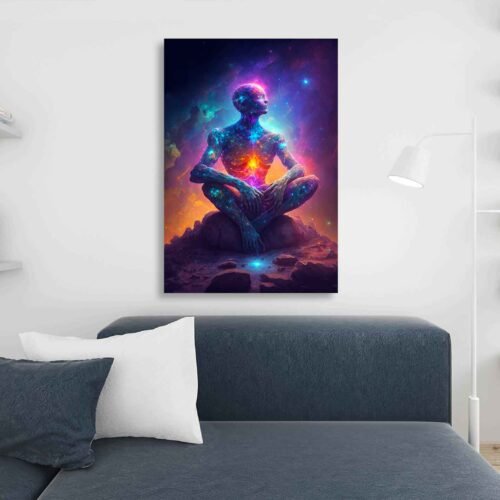 Galactic Luminescence - Celestial Beauty in Space - Wall Art Prints. This print celebrates the allure of the cosmos, where celestial bodies emit a radiant glow that mesmerizes and inspires. The artwork transcends the boundaries of our world, inviting you to explore the mysteries of the universe.
