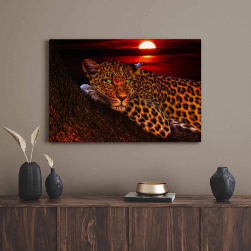 Elusive Majesty - Canvas Art Prints Bengal Leopard  Designed to evoke emotions and inspire appreciation for wildlife, this canvas art print is perfect for nature enthusiasts, animal lovers, and those seeking to connect with the wonders of the natural world.