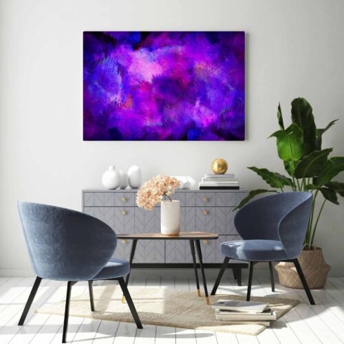 Shades of Purple - Captivating Abstract Wall Art Prints. This stunning canvas print celebrates the allure of abstract art, where colors and textures converge to form a captivating visual experience. The artwork invites you to explore the depths of imagination and emotion, as the interplay of dark violet hues evokes a sense of mystery and wonder.