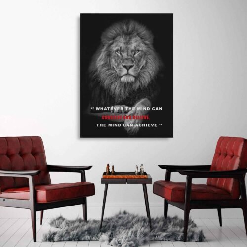 Roaring Success - The Power of Belief - Motivational Wall Art. Designed to inspire and motivate, this Canvas Print is more than just a decorative piece. It serves as a daily source of encouragement, reminding you that your aspirations and dreams are within your grasp.
