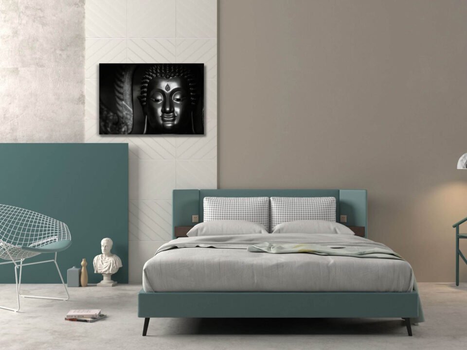 Serenity in Darkness - Black Mat Buddha Statue in Thailand - Spiritual Wall Art
