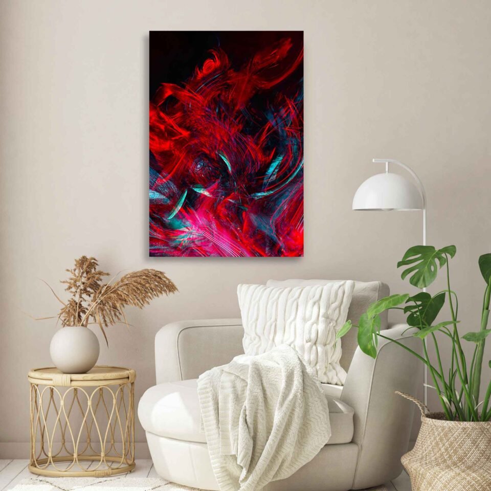 Expressive Red - Abstract Wall Art - Image 2