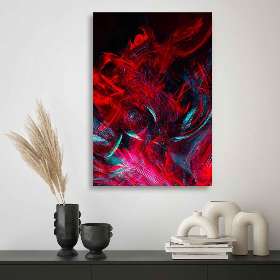 Expressive Red - Abstract Wall Art - Image 4