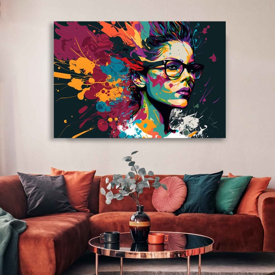 Vibrant Reflections -  A Colorful Abstract Watercolor Portrait - Canvas Wall Art Prints