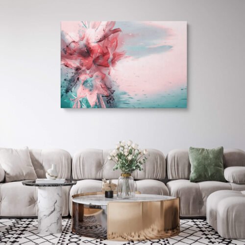 Blooming Elegance - Floral Wall Art - Artistic Lilies Bouquet. Its exquisite artistry and delicate composition add a touch of sophistication and artistic charm to any interior. Let this stunning reproduction become a cherished addition to your decor, inspiring awe and appreciation for the elegance of lilies and the artistry of the illustration.