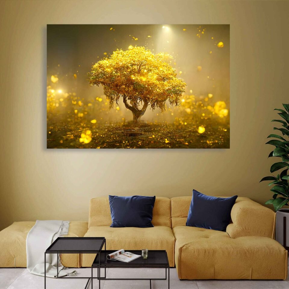 Serene Golden Tree - Wall Art - Image 2