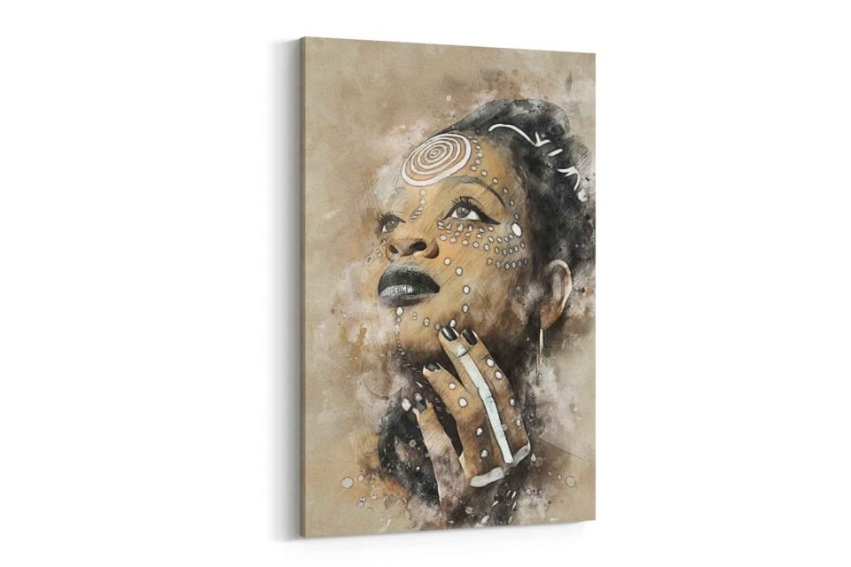 Afrocentric Elegance - Captivating Portrait of an Attractive African Girl - African Wall Art