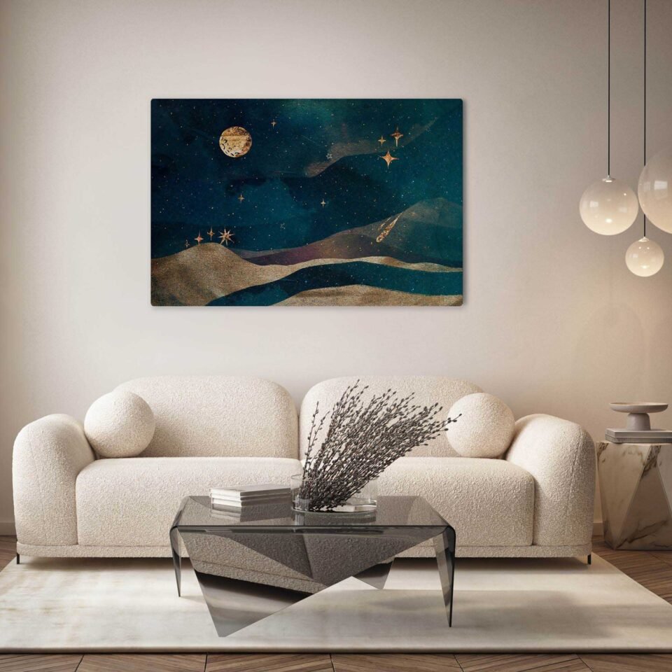 Moonlight Tales - Whimsical Nightscape on Canvas Prints