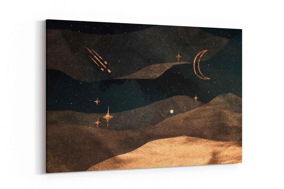 Nightfall Tales - Whimsical Nightscape on Canvas Prints
