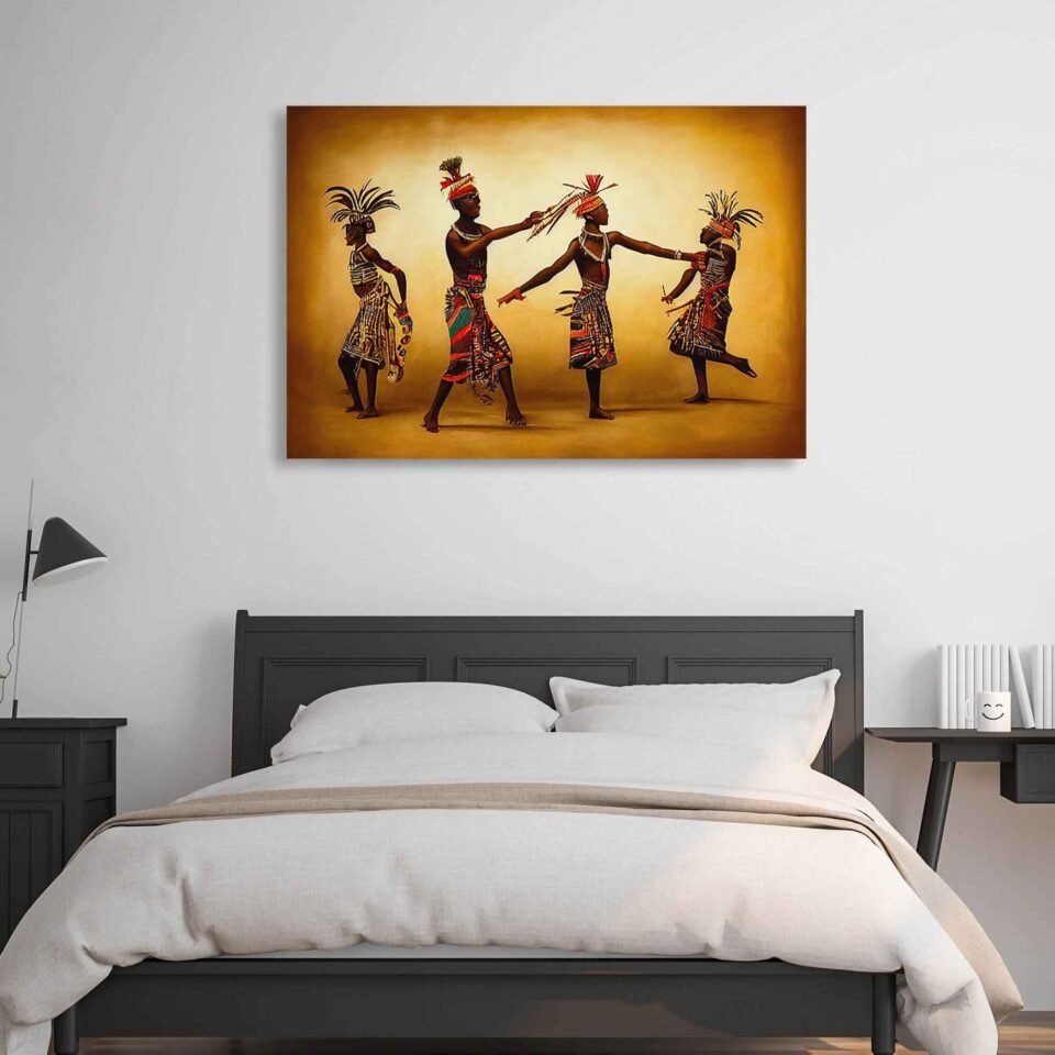 Rhythmic Reverie - Abstract Colorful African Tribal Dance - African Art On Canvas Prints