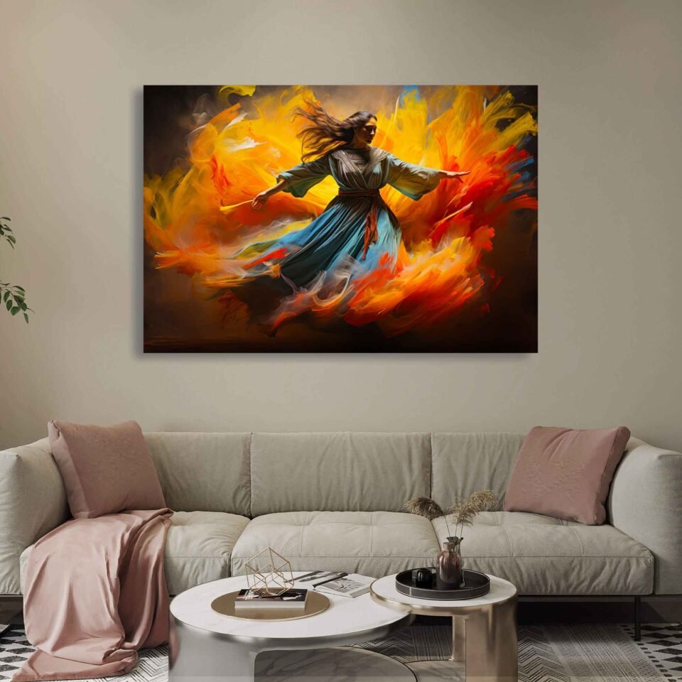 Warrior Muse - A Powerful Pose in Artistic Canvas Prints
