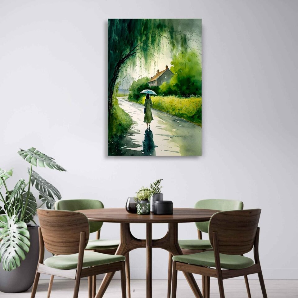Willow Whispers - Rainy Afternoon on Canvas Prints