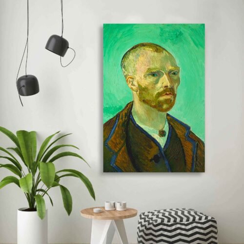 Self Portrait (dedicated to Paul Gauguin) Famous Painting by Vincent van Gogh - Dutch Painter - Reproduction on Canvas Prints This exceptional reproduction captures the essence of van Gogh's introspection and his artistic dedication to his fellow painter, Paul Gauguin. Whether it graces your living room, study, or any living space, it's a timeless masterpiece that invites you to explore the complexities of the artist's psyche.