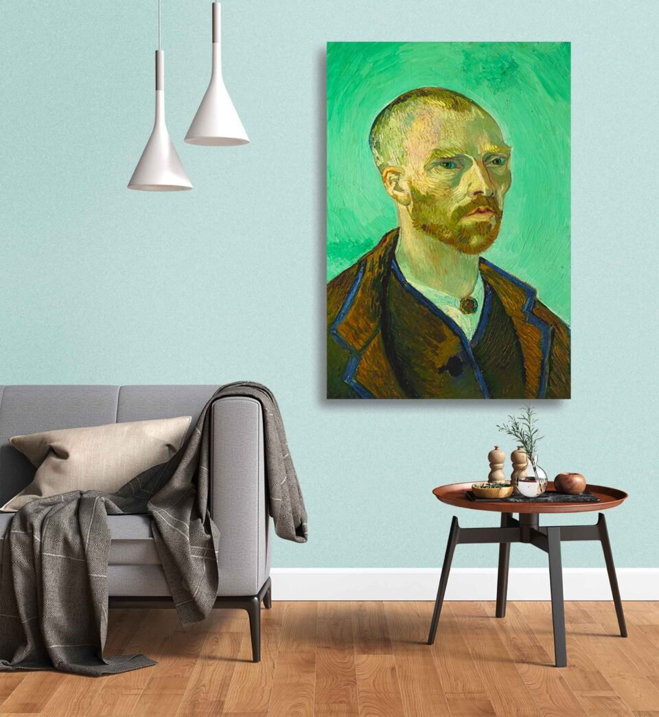 Self Portrait (dedicated to Paul Gauguin) Famous Painting by Vincent van Gogh - Dutch Painter - Reproduction on Canvas Prints