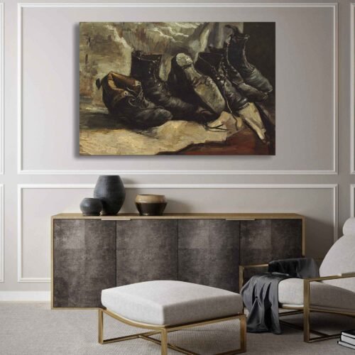 Three pairs of shoes - Famous Painting By Vincent van Gogh - Dutch Painter - Reproduction on Canvas Prints