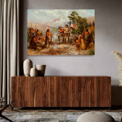 Fifteen Stripes, Fifteen Stars - Famous Painting by Edward Percy Moran Famous American Painter - Reproduction on Canvas Prints