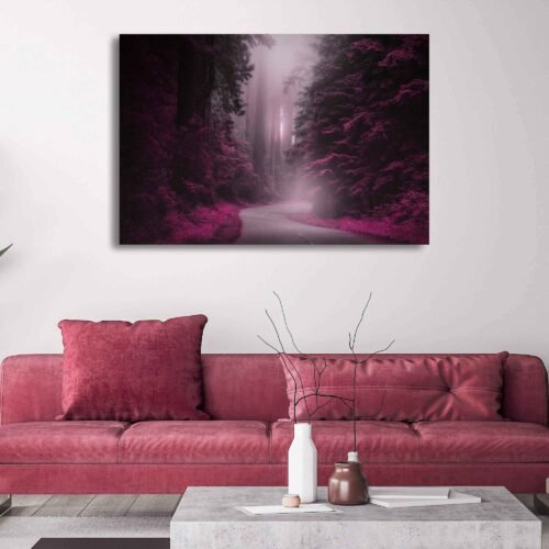 Forest Path - Canvas Art - A Mystical Autumn on Canvas Prints This canvas print captures the essence of nature's allure and the mysticism of the night. It's a testament to the power of art to transport us to otherworldly realms and stir the imagination.