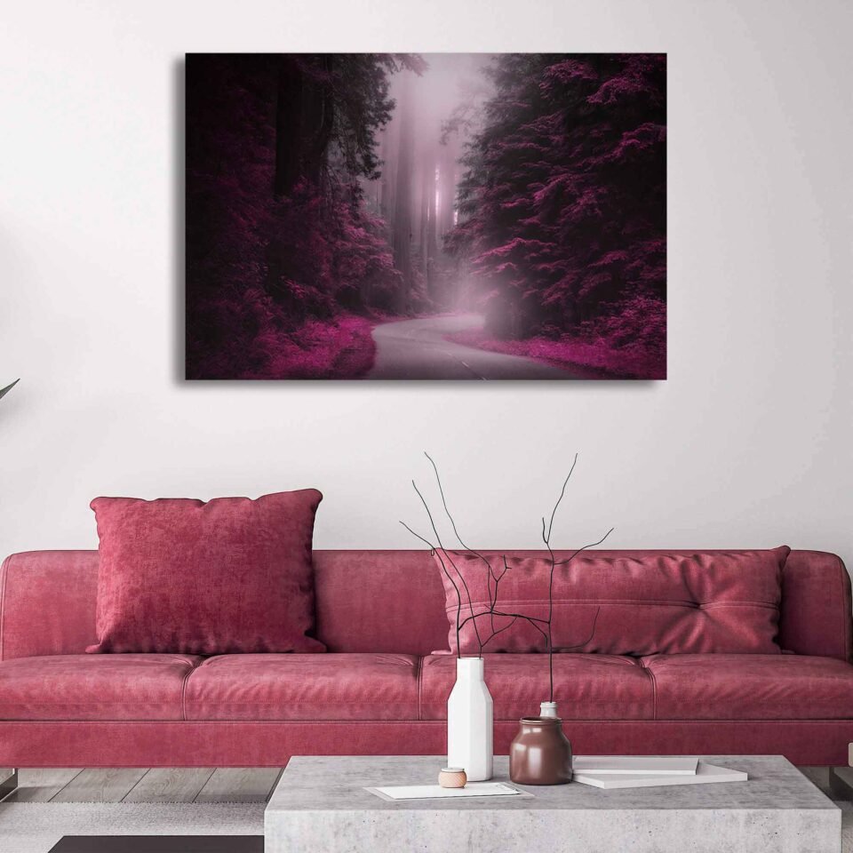 Forest Path - Canvas Art - A Mystical Autumn on Canvas Prints This canvas print captures the essence of nature's allure and the mysticism of the night. It's a testament to the power of art to transport us to otherworldly realms and stir the imagination.