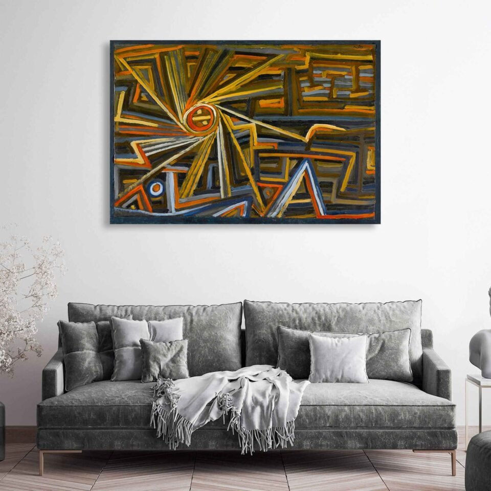 Strahlung Und Rotation Famous Painting by Paul Klee - German Artist - Reproduction on Canvas Prints