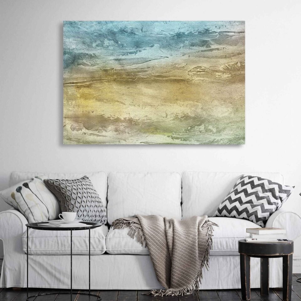 Seaside Serenity - Abstract Art Coastal Wall Decor. These captivating pieces of wall decor bring the soothing essence of the coast into your living space. With their abstract acrylic teal texture and extra-large size, they make a bold statement that will transform your home into a haven of relaxation and style.