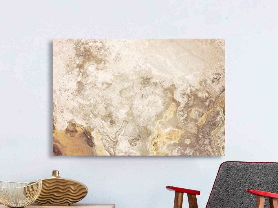 Beige Marble - Abstract Art Prints. This stunning piece of modern art combines the timeless beauty of marble with a contemporary abstract design. Whether it graces your living room or bedroom, it's a sophisticated addition that effortlessly blends minimalist elegance with artistic expression.