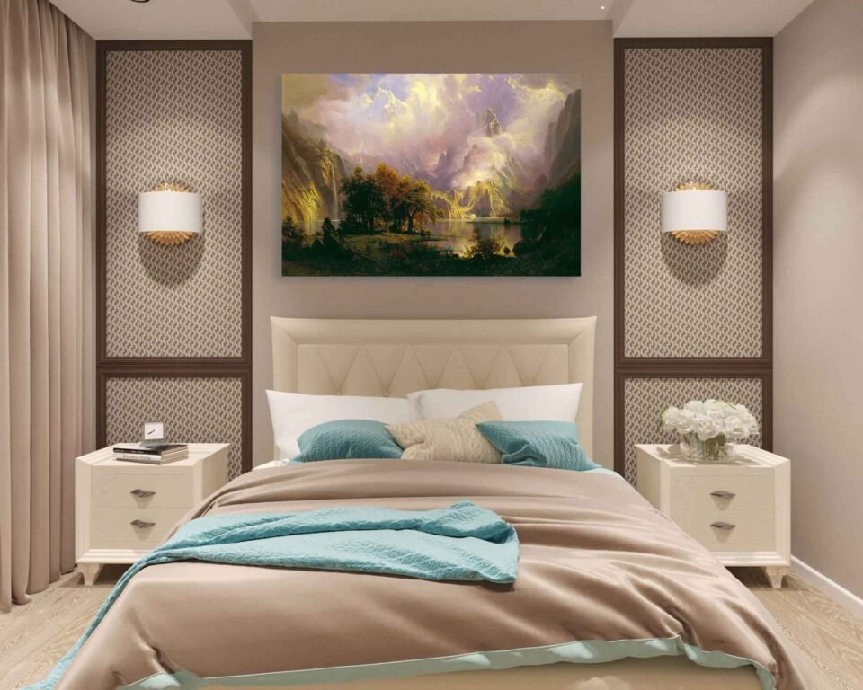Rocky Mountain by Albert Bierstadt - Reproduction on Canvas Prints