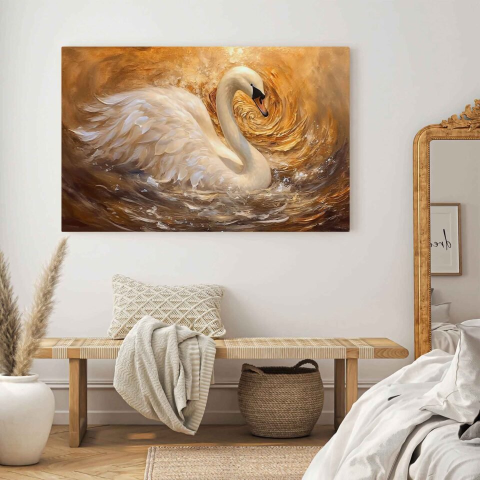 Swan Serenade - Canvas Art Prints - Image 2