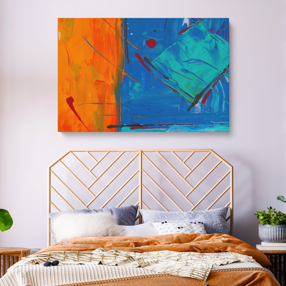 Vibrant Orange & Blue - Abstract Art - Image 4