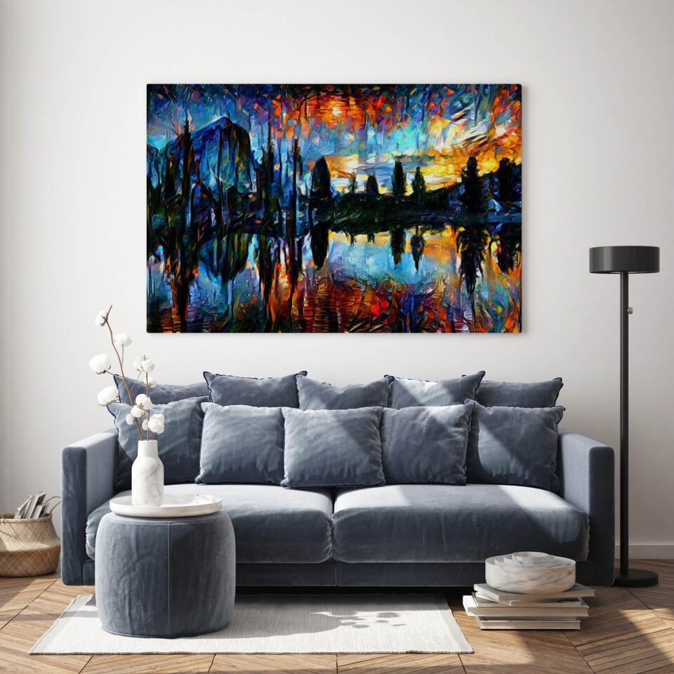 Lakeside Sunset - Canvas Wall Art - Image 3