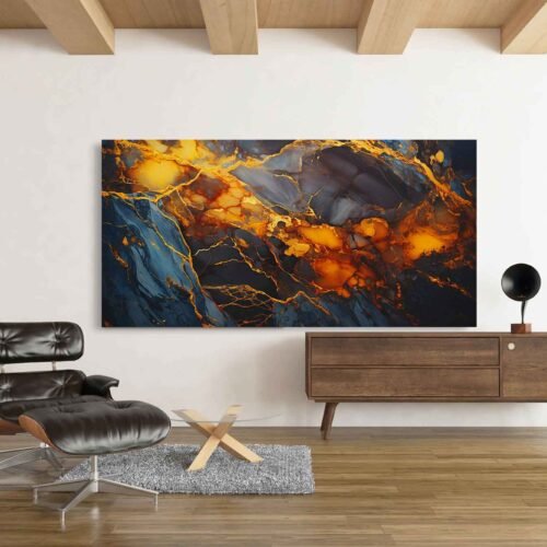 Bold Blue and Orange Abstract Canvas Art for Chic Home Spaces - Extra Large Wall Art. Add a vibrant touch to your decor with this bold blue and orange abstract canvas. Perfect for chic home spaces, this extra-large wall art brings a dynamic, modern feel to living rooms, bedrooms, and more.