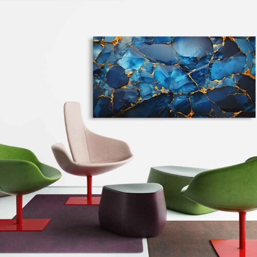 Bold Blue Marble Large Wall Art - Framed Canvas Prints for Stylish Spaces. Elevate your decor with this bold blue marble canvas print. The striking swirls of deep blue bring elegance and style, making it the perfect statement piece for living rooms, bedrooms, or offices.
