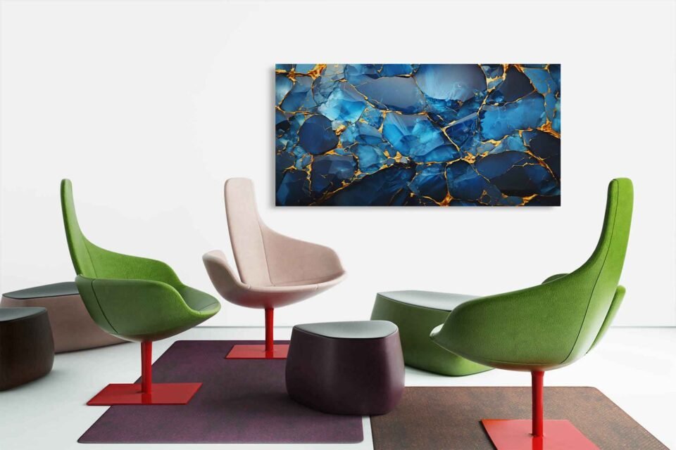Bold Blue Marble Large Wall Art - Framed Canvas Prints for Stylish Spaces. Elevate your decor with this bold blue marble canvas print. The striking swirls of deep blue bring elegance and style, making it the perfect statement piece for living rooms, bedrooms, or offices.