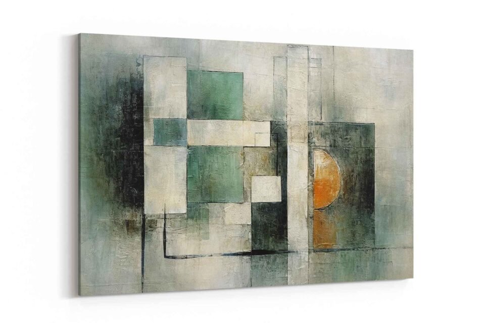 Golden and Grey Abstract Wall Art - Image 3