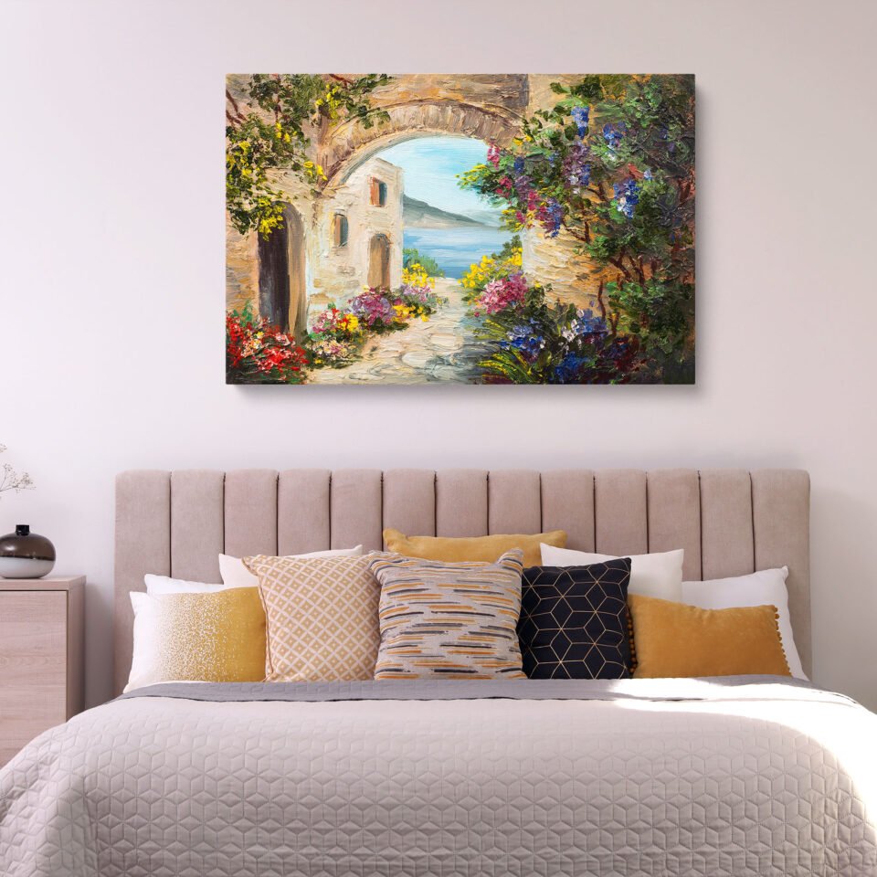 Mediterranean Village Landscape Wall Art - Image 4