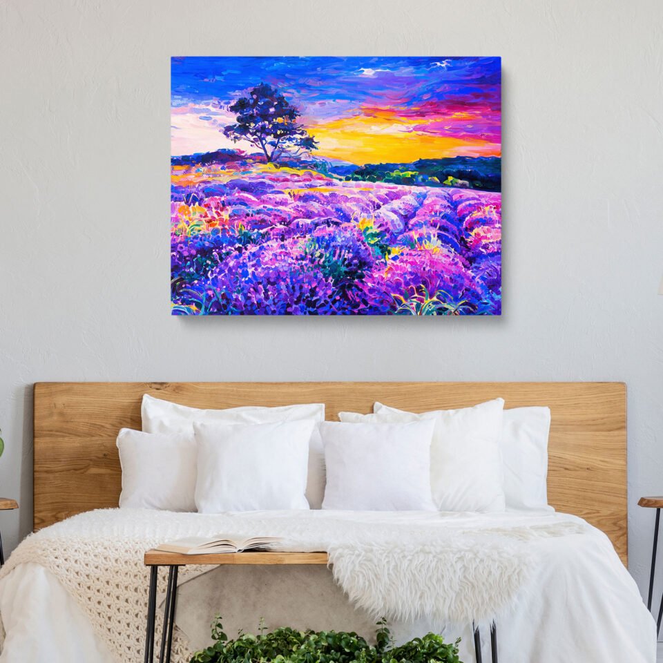 Lavender Field Landscape Wall Art Print - Image 4