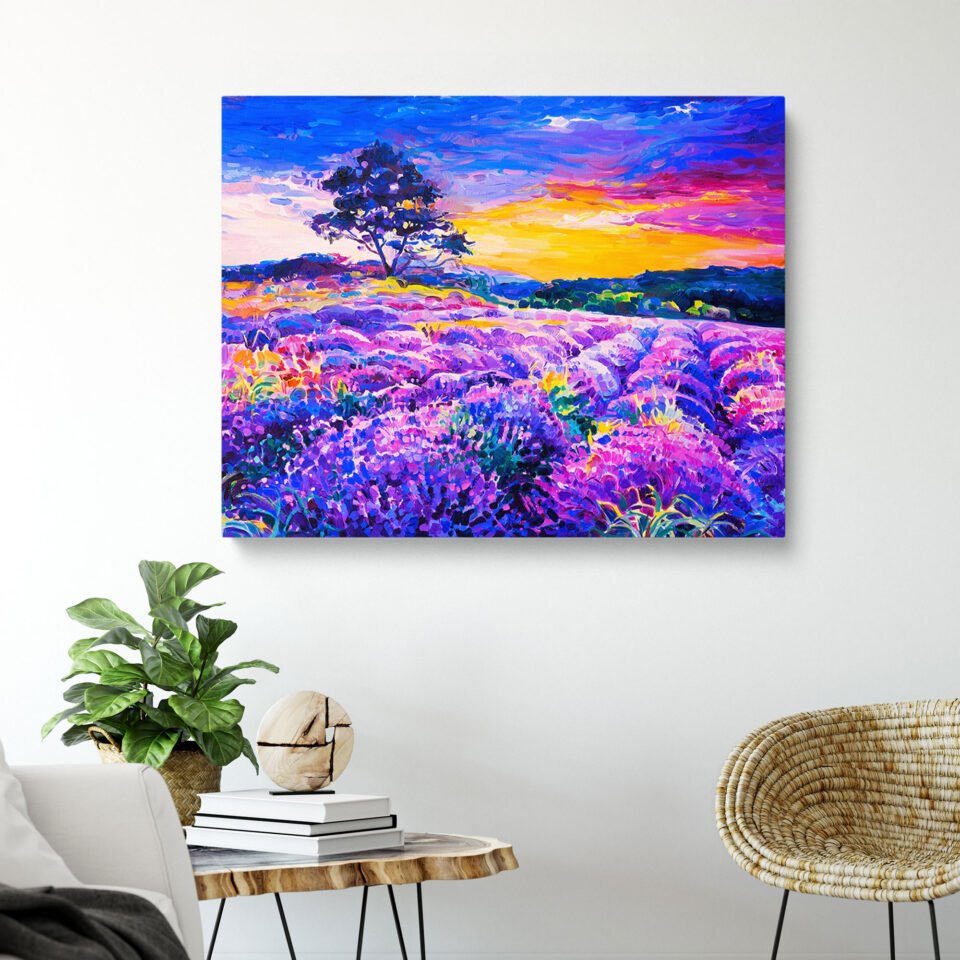 Lavender Field Landscape Wall Art Print - Image 2