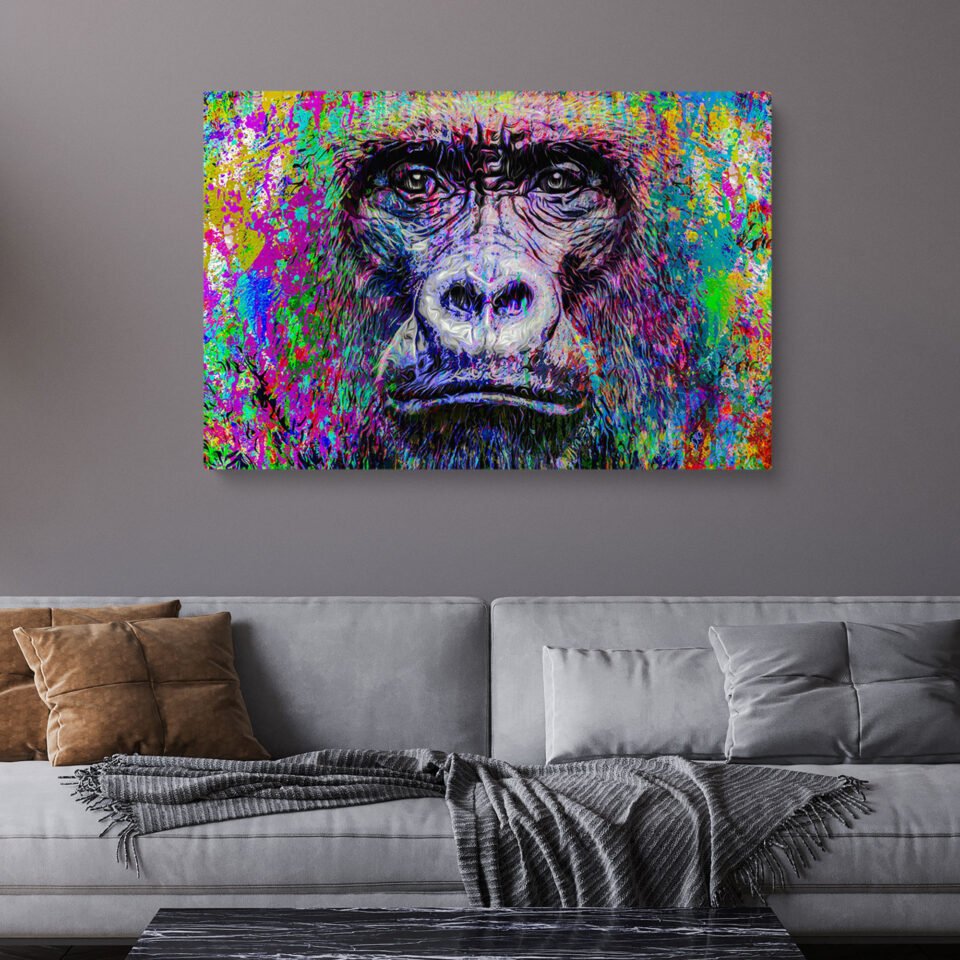 Vibrant Gorilla Canvas Wall Art - Image 5
