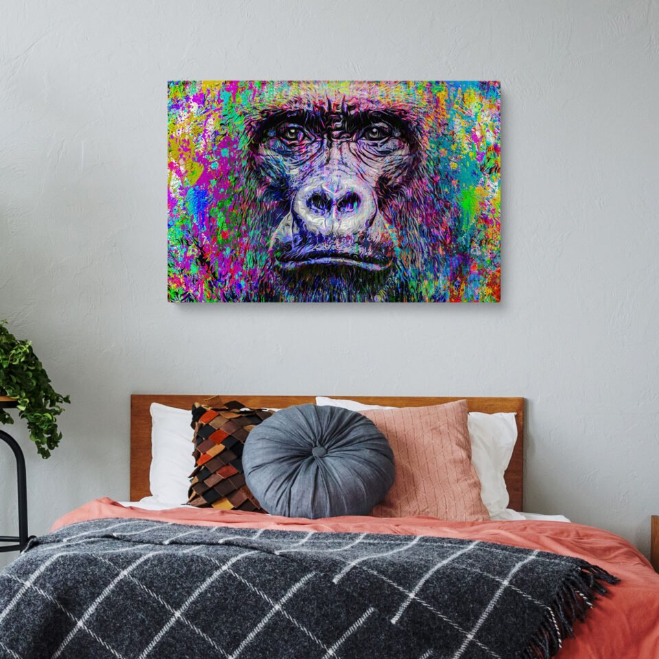 Vibrant Gorilla Canvas Wall Art - Image 4