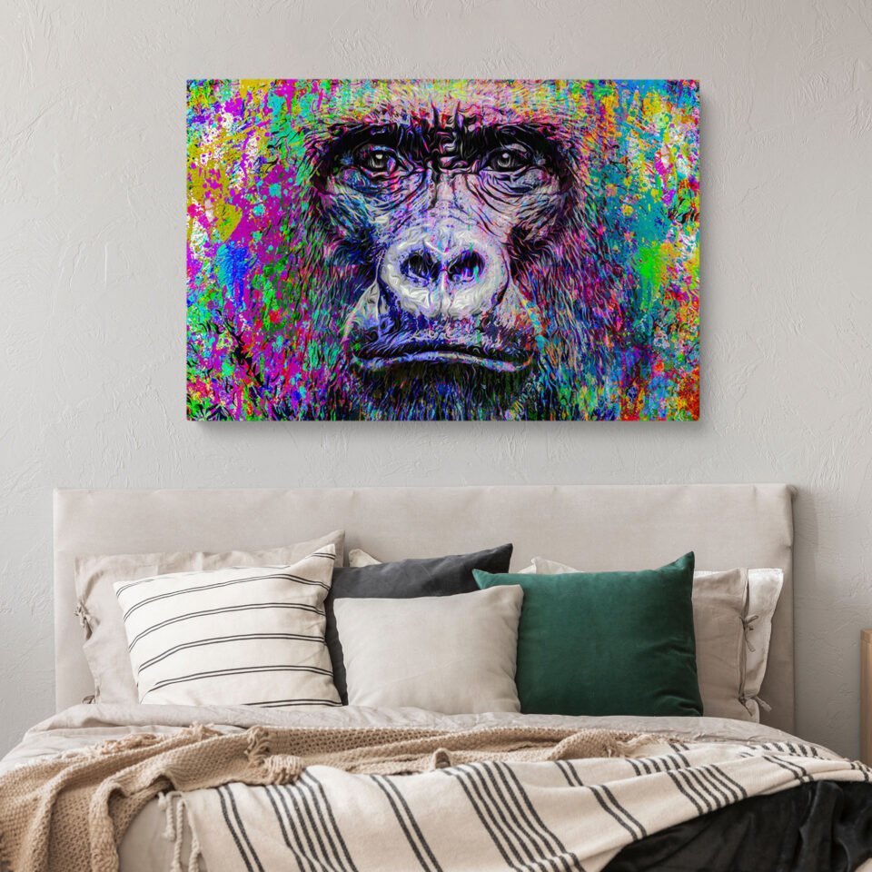 Vibrant Gorilla Canvas Wall Art - Image 3